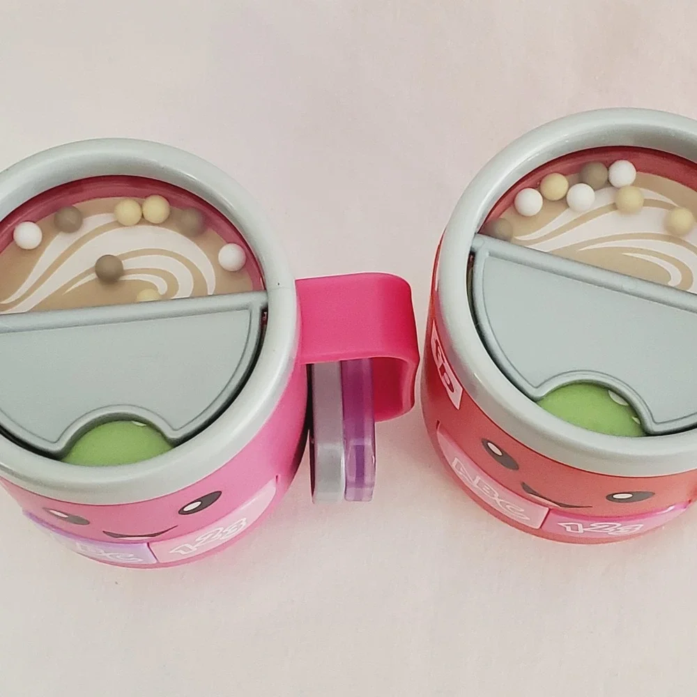 Set of 2 Fisher Price Laugh & Learn Wake Up & Learn Coffee Mug Pink Red Baby Toy